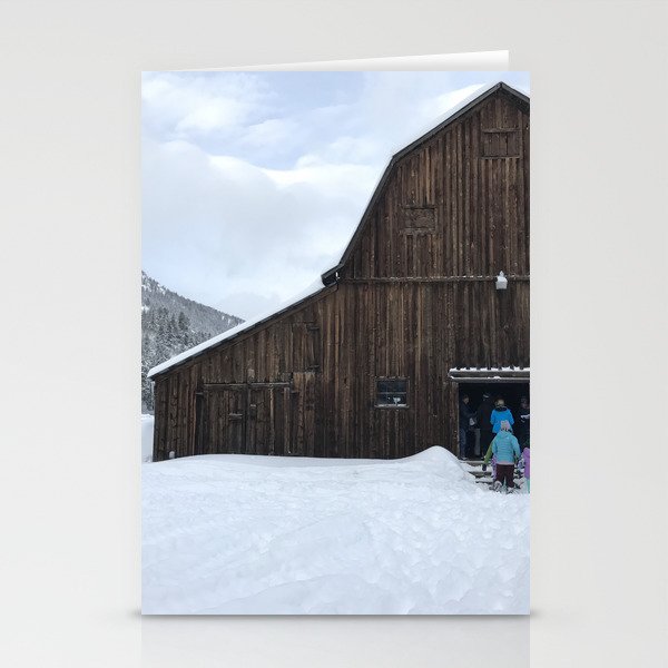 Barn on Christmas Day Stationery Cards