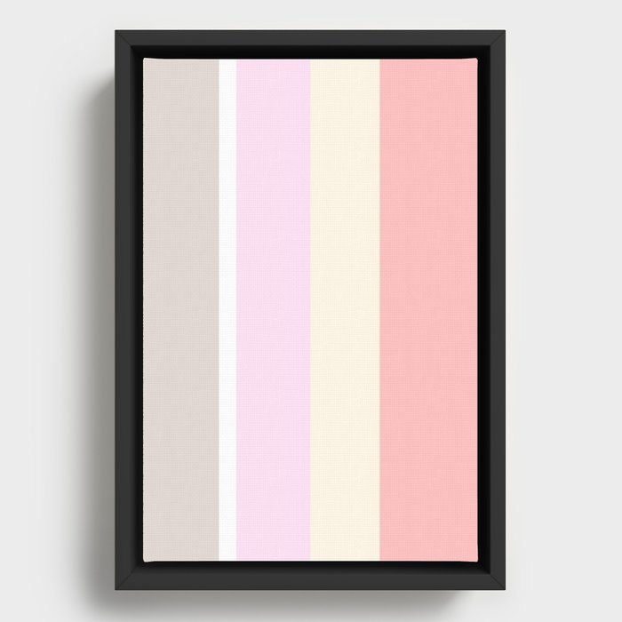 Striped Pastel Spring Framed Canvas