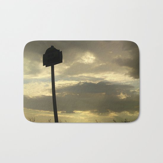 Grey tan stormy clouds in the middle of nowhere Bath Mat