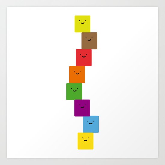 happy cubes Art Print