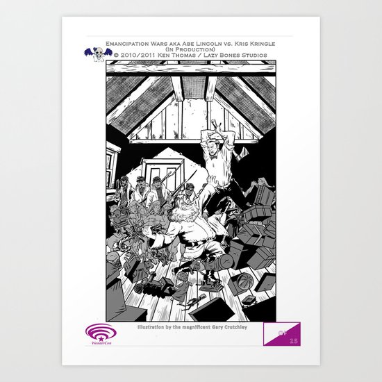 Abe Lincoln vs Kris Kringle Art Print