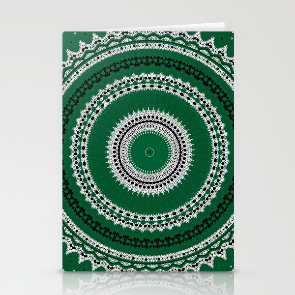 Holiday Green Mandala Stationery Cards