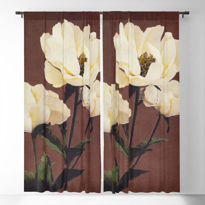 Minimal Art Watercolor Flower Brown Blackout Curtain By Jacob Sternberg Society6