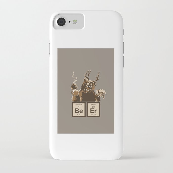 Funny chemistry bear discovered beer iPhone Case