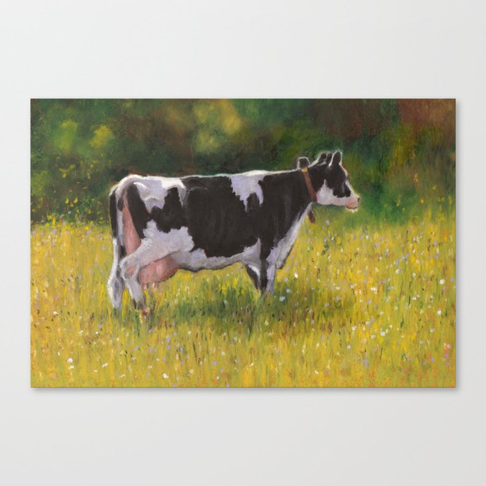Bessie In The Pasture Holstein Cow Canvas Print By Joyart Society6