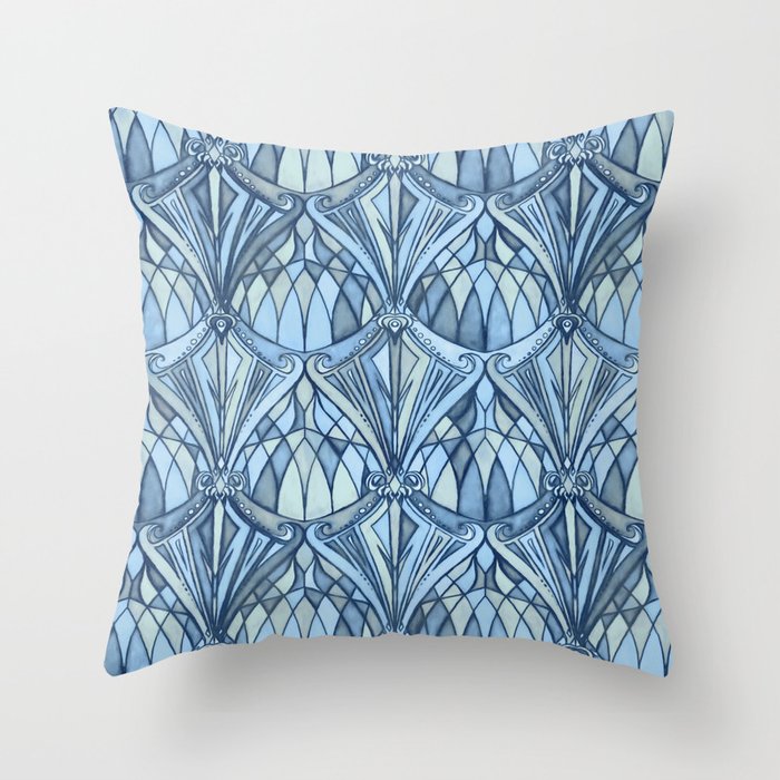 View From a Blue Window Throw Pillow