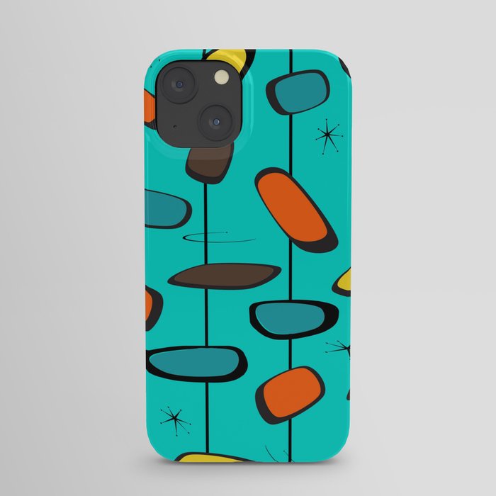 Mid Century Modern Inspired Teal Design iPhone Case
