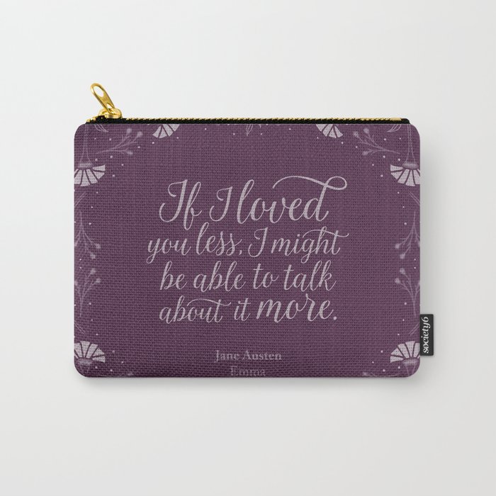 Purple Floral Love Quote  Emma Jane Austen Carry-All Pouch