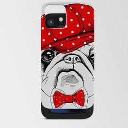 Portrait Dog Pug Red Cap Tie iPhone Card Case