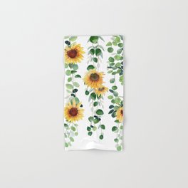 Eucalyptus and Sunflowers Garland  Hand & Bath Towel