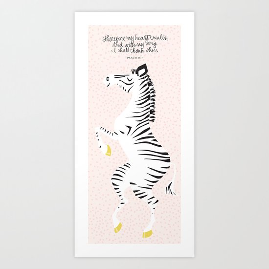 Pink Zebra Right Art Print