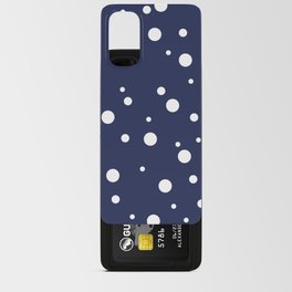 Minimal Abstract White Dots on Dark Blue  Android Card Case