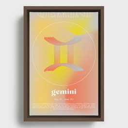 Gemini Zodiac Sign Framed Canvas