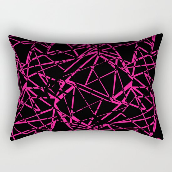 Abstract geometric black and Burgundy pattern . Rectangular Pillow