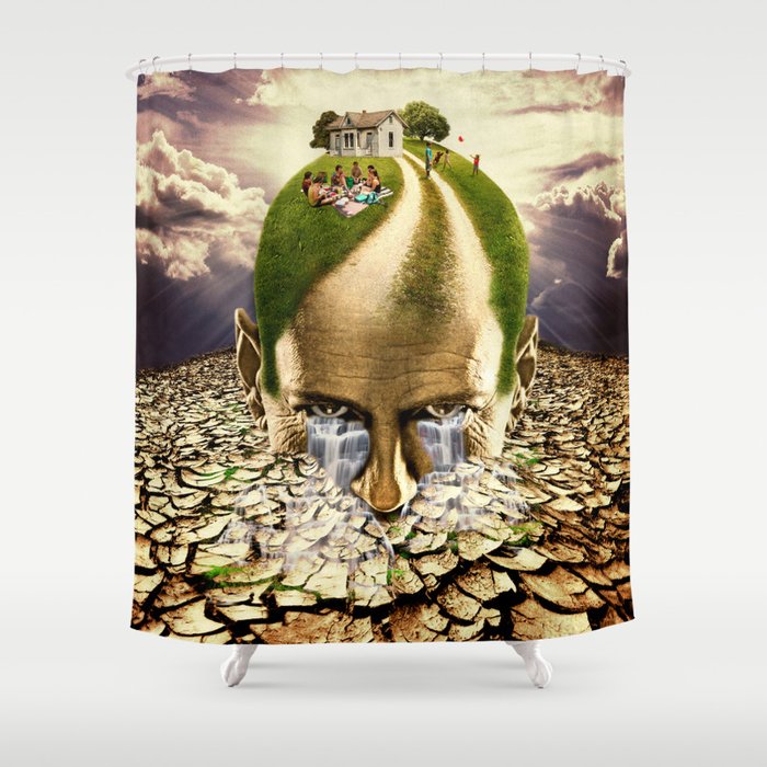 Inhabited Head Shower Curtain