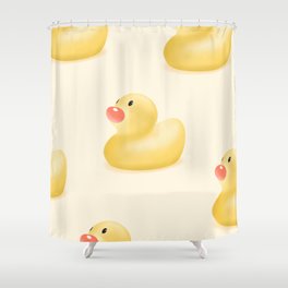 Yellow Rubber Ducks Shower Curtain