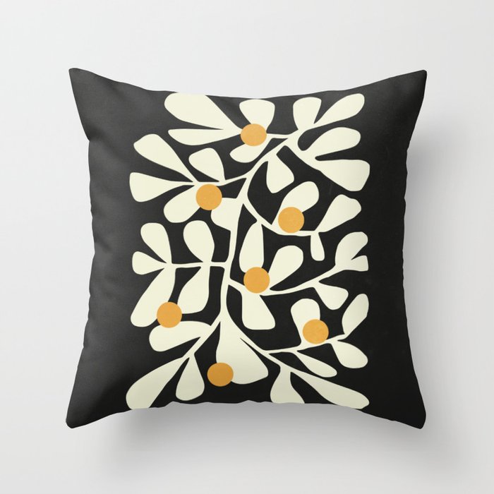 Summer Bloom: Matisse Night Edition Throw Pillow