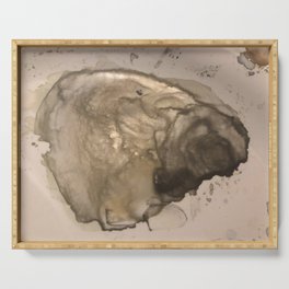 Abstract Metallic Oyster Shell Serving Tray