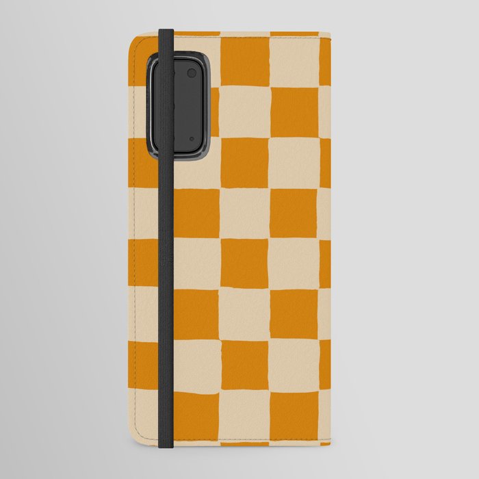 Desert Orange Checker, Hand-Painted Android Wallet Case