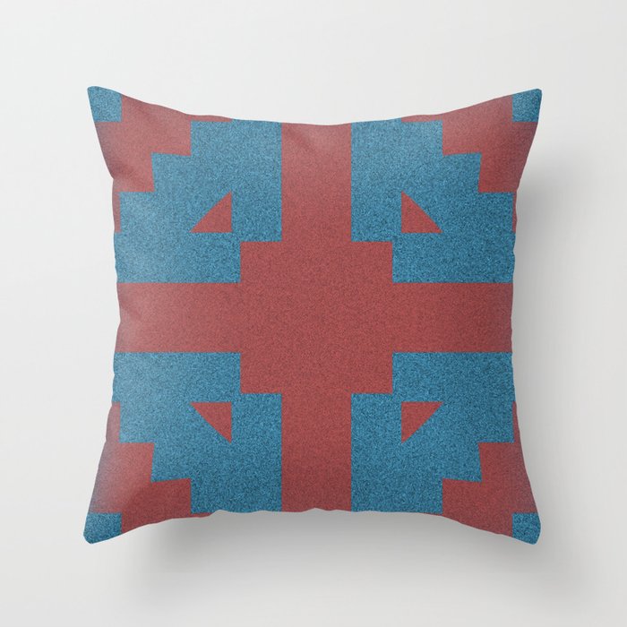 Blue & Red Noises Throw Pillow