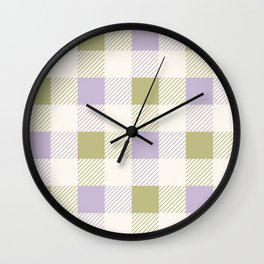 Simple Plaid Pattern (Spring Color Palette) Wall Clock