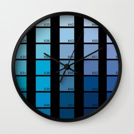 Shades of Blue Pantone Wall Clock