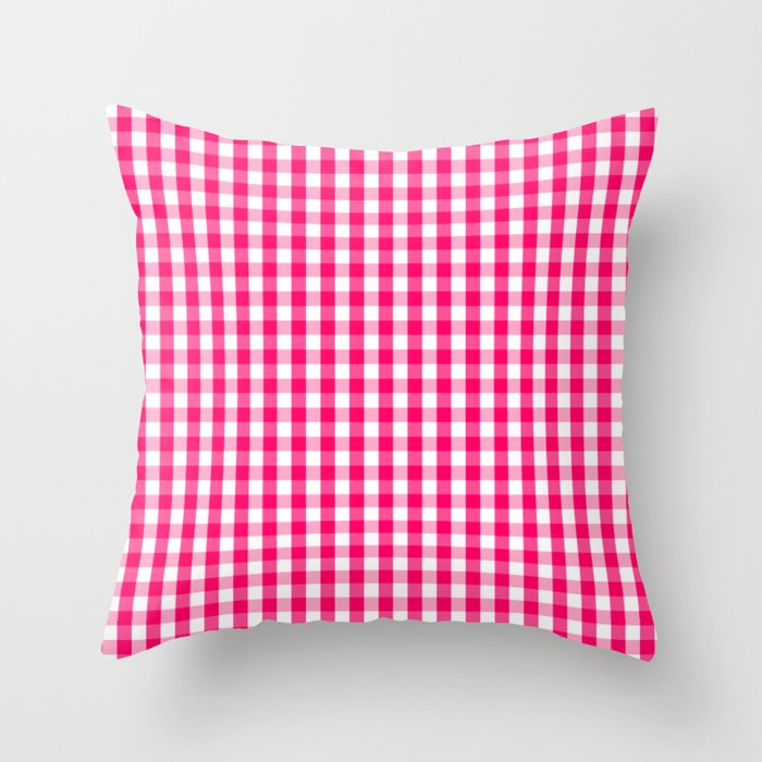Pink gingham pillow shop