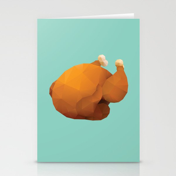 Roasted Chicken Polygon Art Stationery Cards