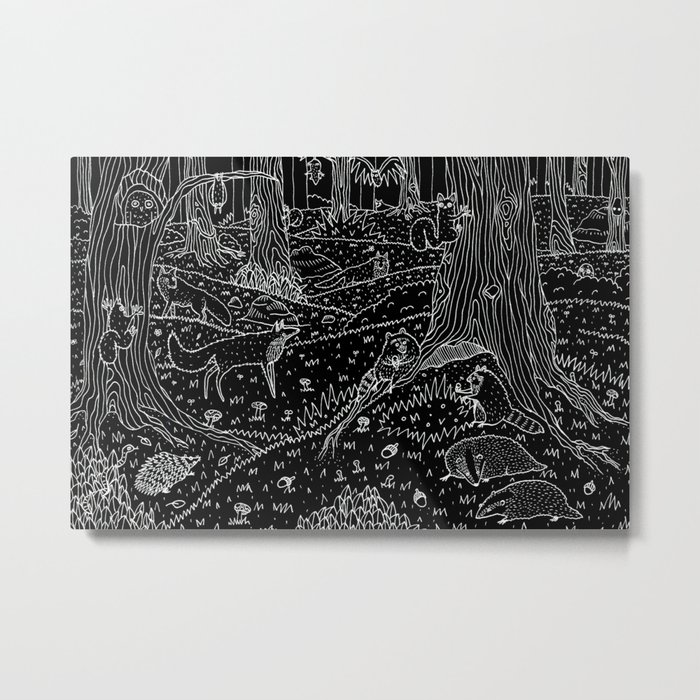 Nocturnal Animals of the Forest Metal Print