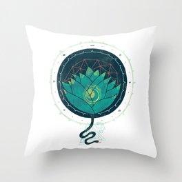 Blue Lotus Throw Pillow