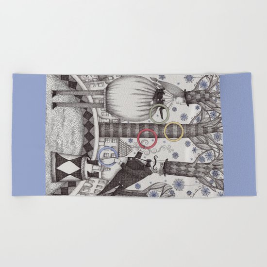 Winter Circus Beach Towel