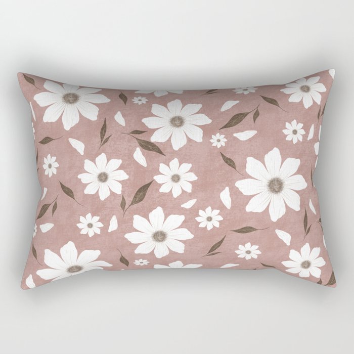 Flowers and leafs with texture  Rectangular Pillow