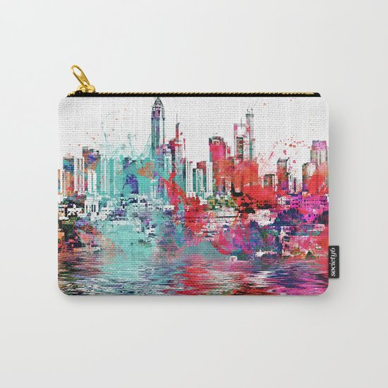 Utopia mixed media city art Carry-All Pouch