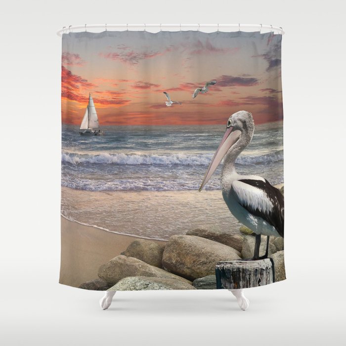 Pelican lookout post Shower Curtain
