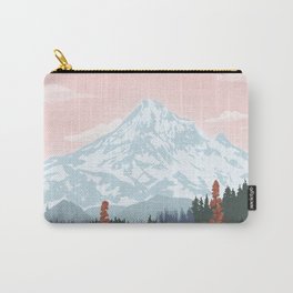 Mount Hood National Park Poster, Portland Oregon, Pacific Northwest, Vintage Retro Travel Poster Carry-All Pouch | Outdoors, Forest, Pacific, Portland, Mount, National, Mount Hood, Curated, Mountains, Vintage 