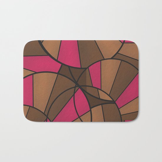 Brown pink pattern abstract . Bath Mat