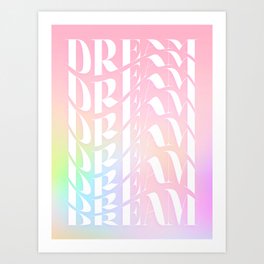 Day Dream on Pink pastel gradient Art Print