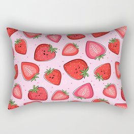 Kawaii Strawberry Rectangular Pillow