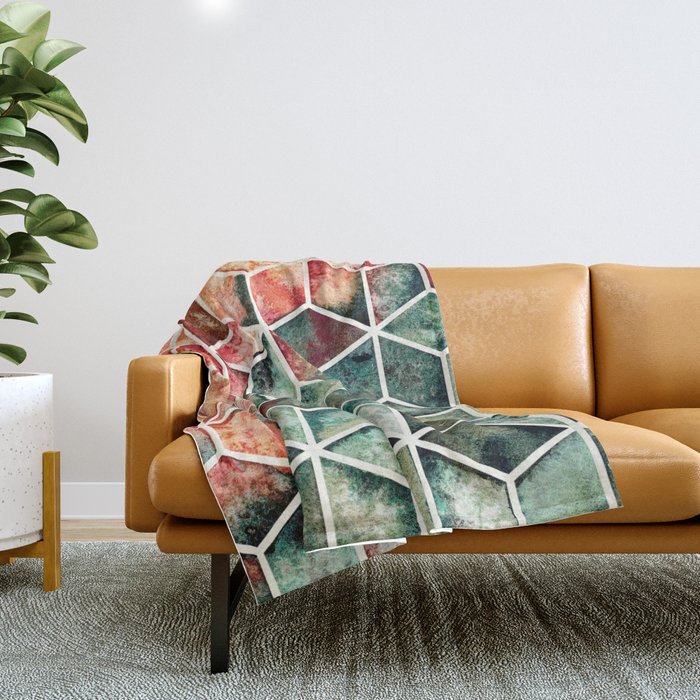Translucent Geometry in watercolor Throw Blanket