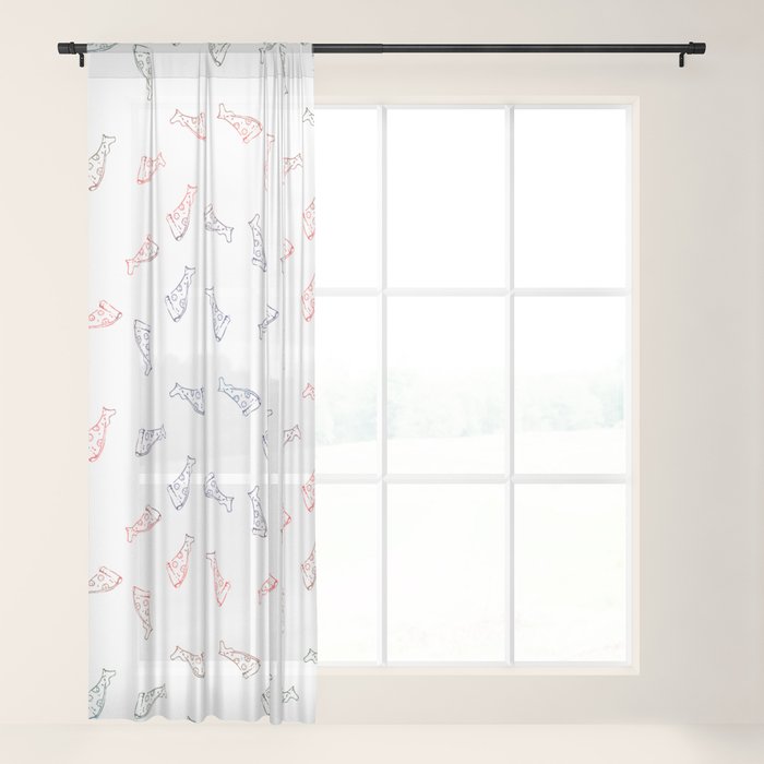 Rainbow Pizza Pattern Seamless Sheer Curtain By Brandnamenerd