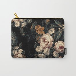 Midnight Garden XIV Carry-All Pouch | Pattern, Painting, Midnight, Garden, Botanical, Rose, Leaf, Leaves, Flora, Night 