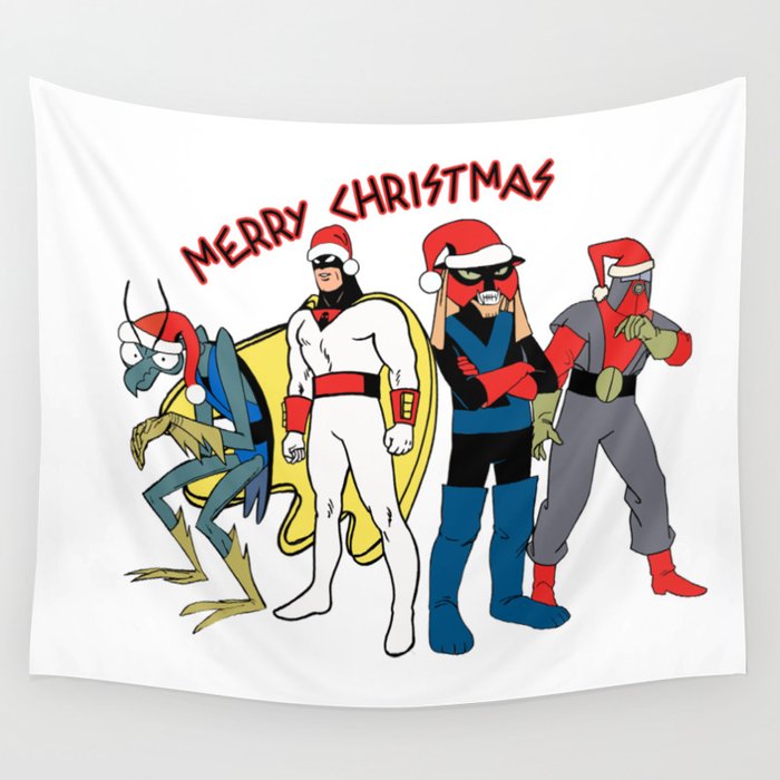 Space Ghost Coast to Coast Merry Christmas Happy Holidays Gift Wall Tapestry