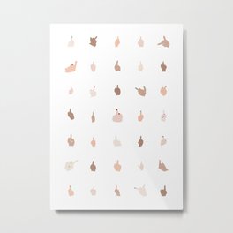 Middle Fingers With Colored Nails Metal Print