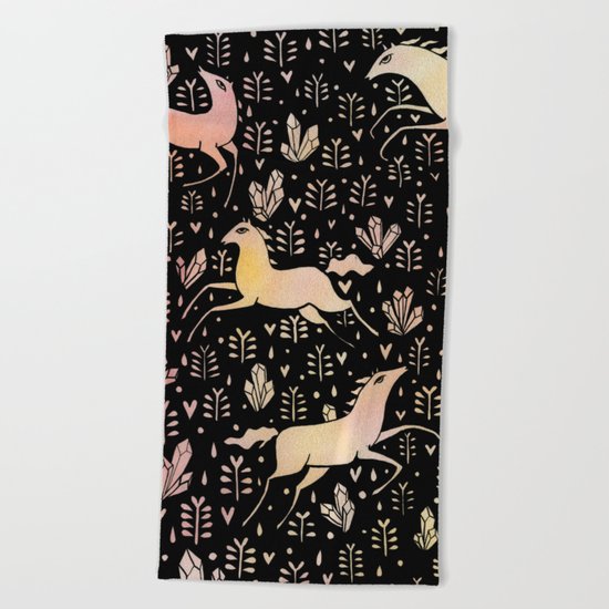 Marshmallow ponies Beach Towel