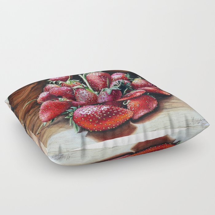 Swaziland Strawberries Floor Pillow