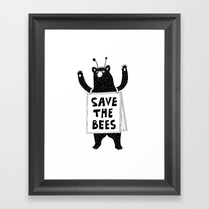 SAVE THE BEES Framed Art Print
