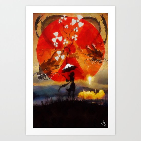 umbrellaliensunshine: SpaceX dragon launch Art Print