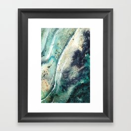 Marbled Aqua Stone Framed Art Print