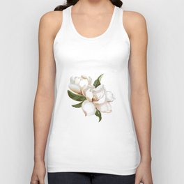 Love Of Nature... Gorgeous Creamy-white Magnolia Flowers Unisex Tank Top