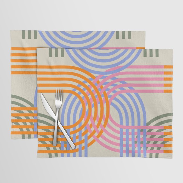 Underlying Serenity - 60s Retro Pattern of Arches Placemat